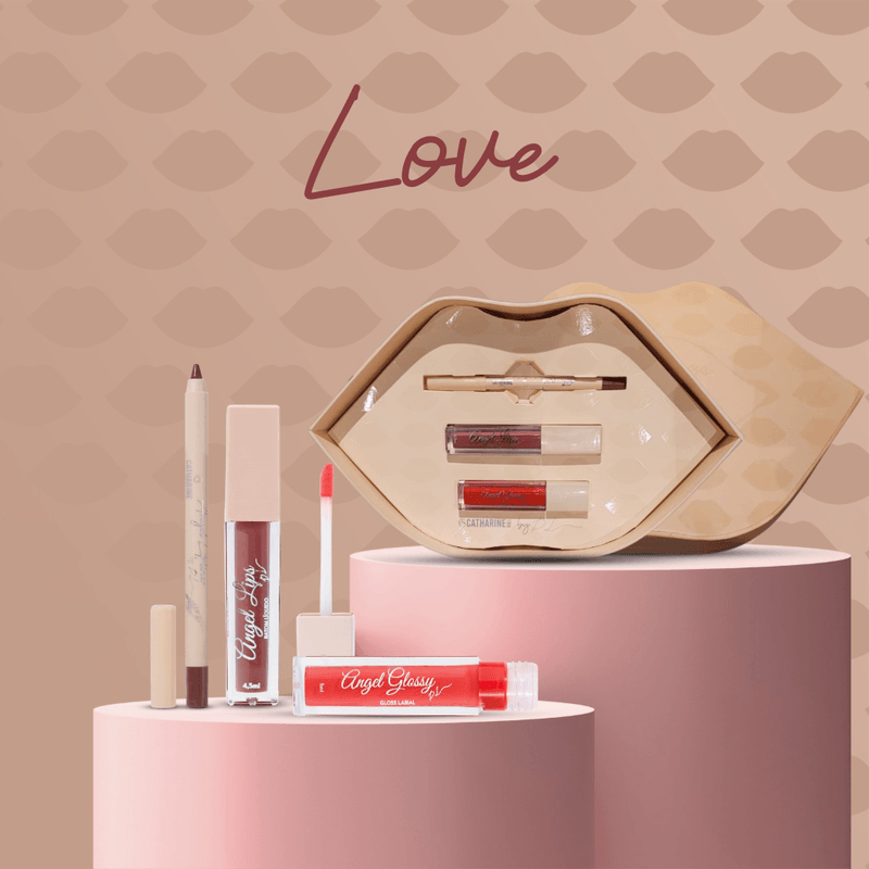 Kit Labial Angel Cupid - Com Batom Gloss e Lápis Labial Angel